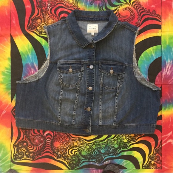 sleeveless jean jacket plus size